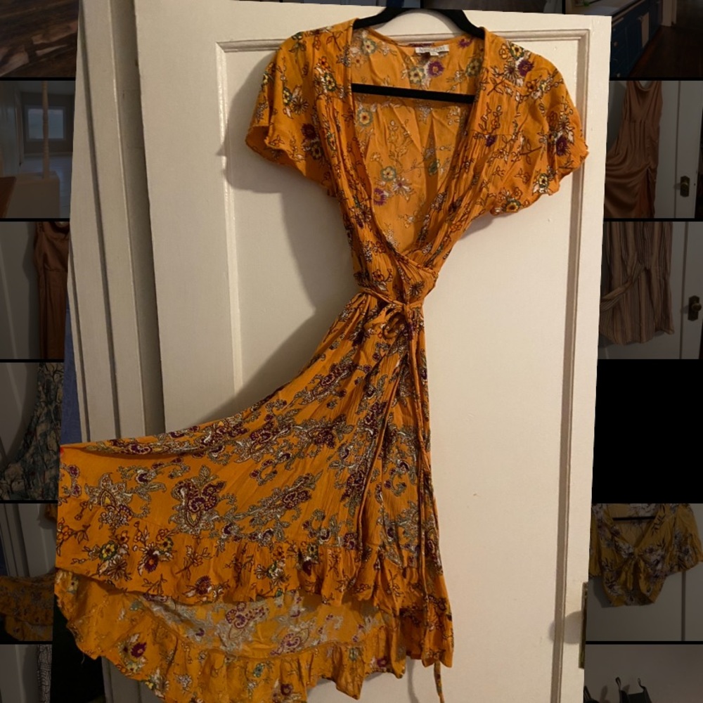 Womens Mustard Medium Patrons of Peace Dress